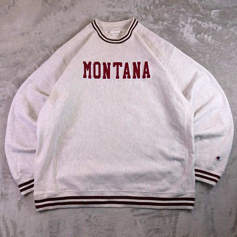 Vintage Champion Reverse Weave Montana Grizzlies Pullover Sweatshirt Size XL